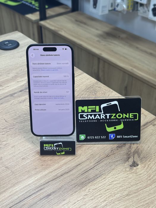 iPhone 15 Black 128Gb - Sanatate baterie 100% -  Garantie 12 luni