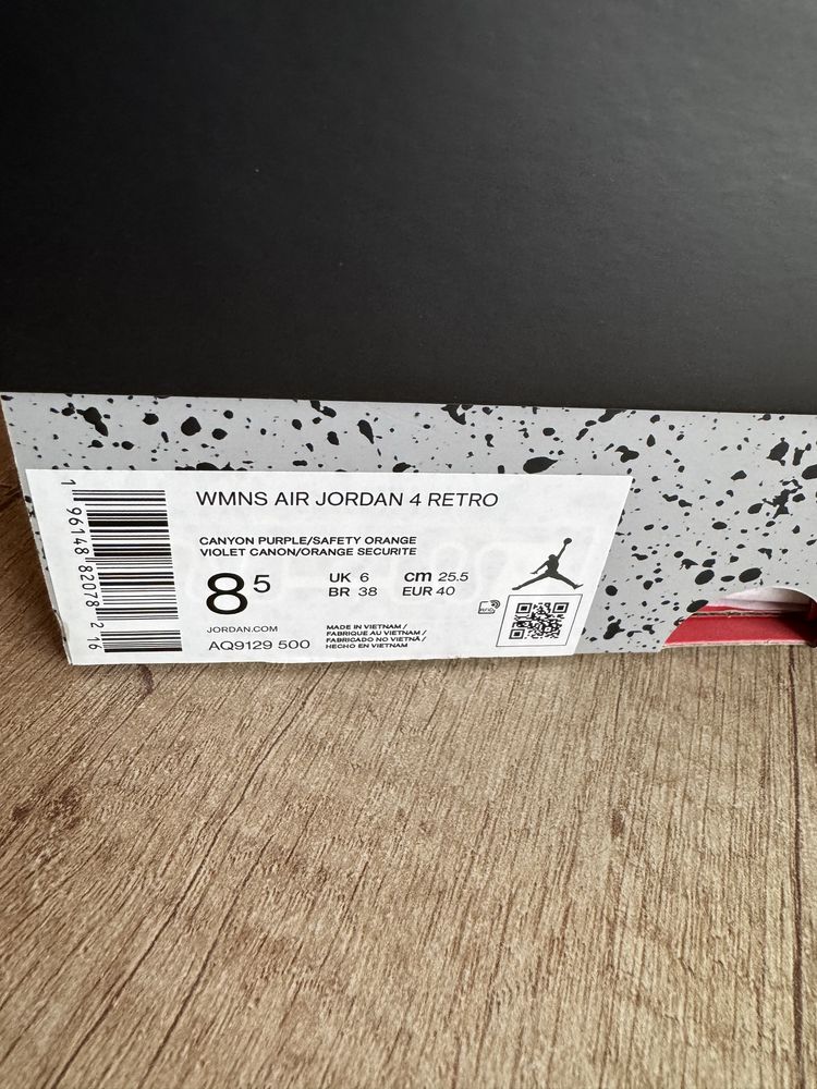 Jordan 4 Canyon purple/orange 40EU