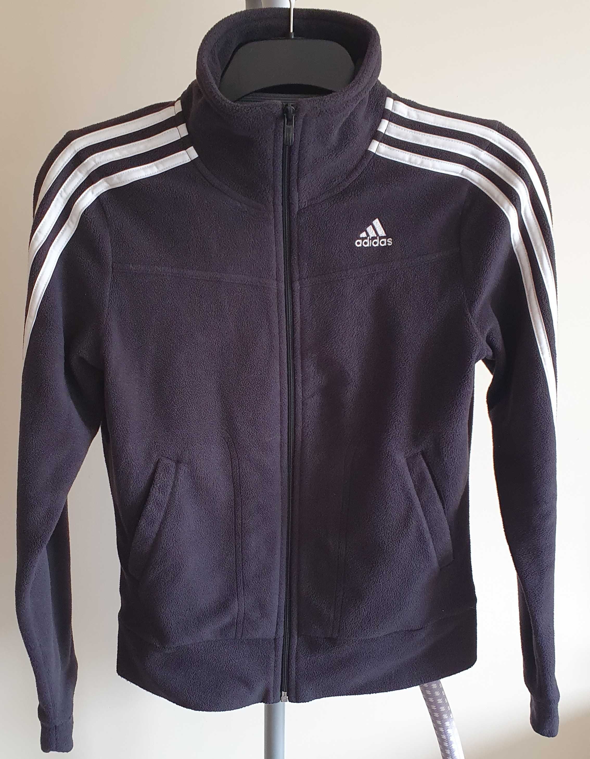 Adidas Sportswear, Спортно горнище с цип, Черно, дамско