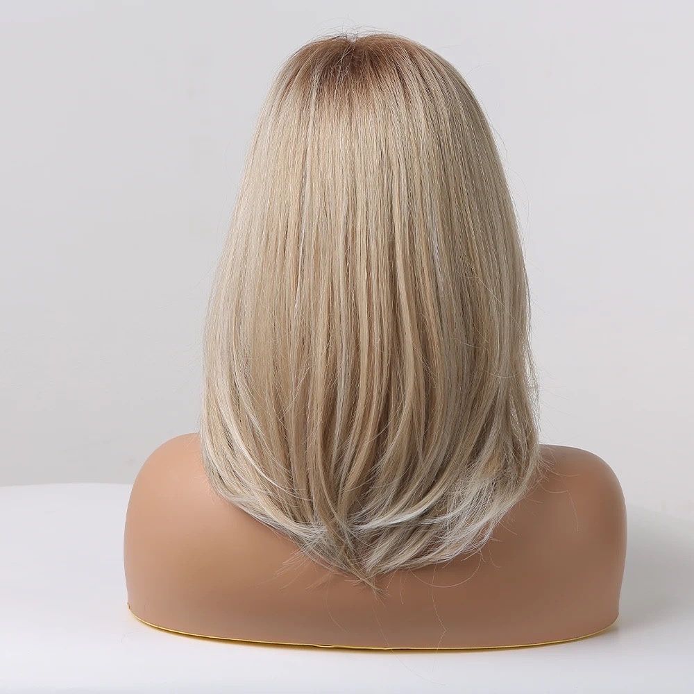 Peruca R204 Blonda Ombre Bob Breton suvite Gri platinata cenusie