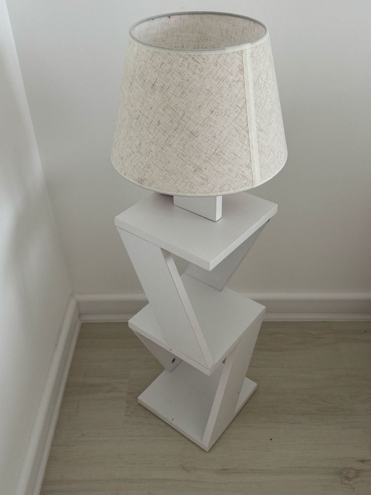 Lampadar kozena decoratie 22x22x85 cm , alb