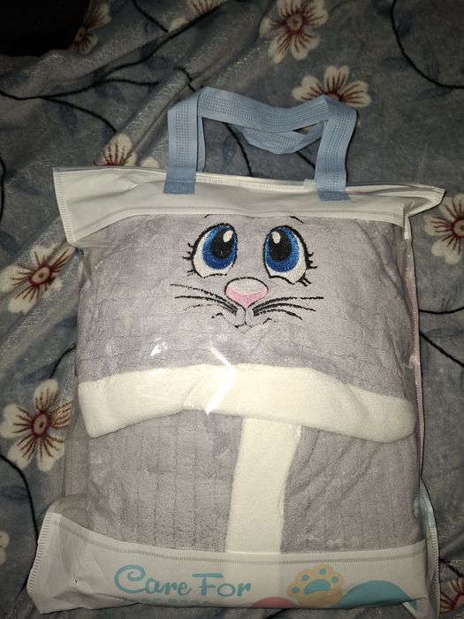 Халаты детские с капюшоном и ушками