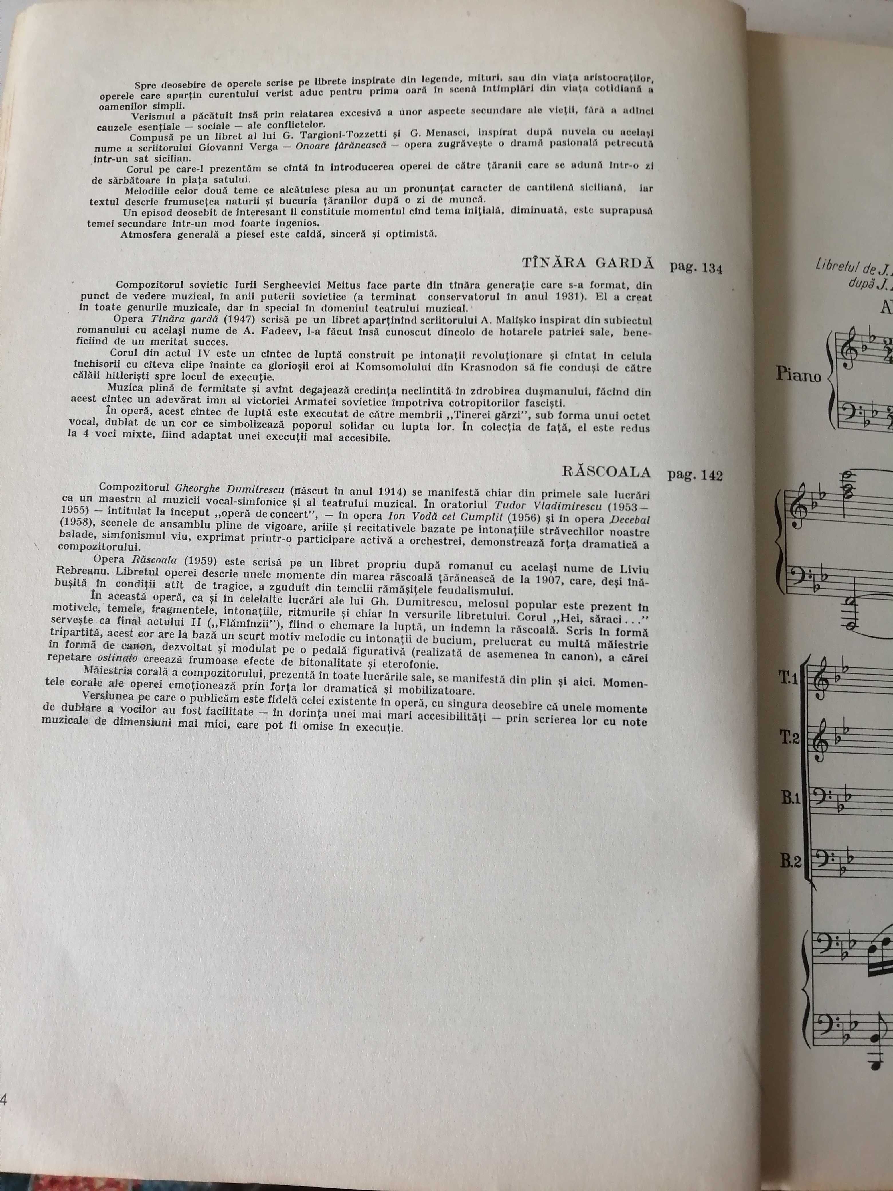 Muzica-Partitura-CORURI DIN OPERE-Editia 1960