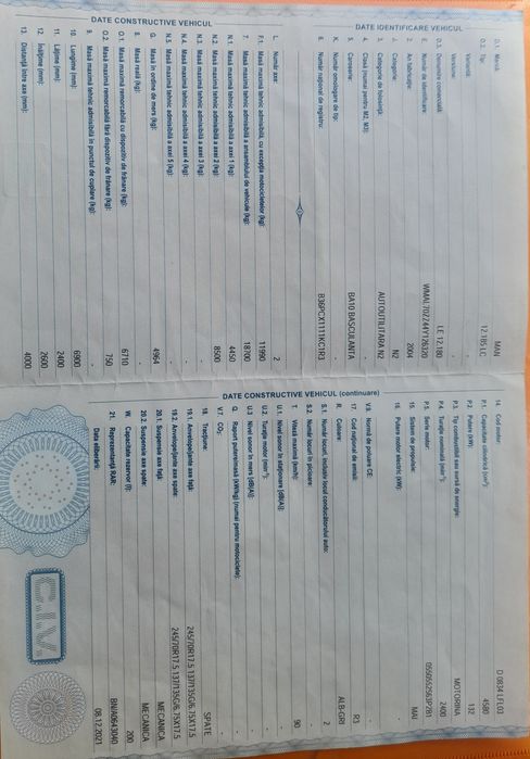 VÂND    SCHIMB. Man LE.12.180 Baculabilă  12 TONE-Iveco- Atego-Volvo