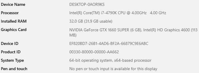 Геймърски компютър i7-4790K, 1660super, 32GB
