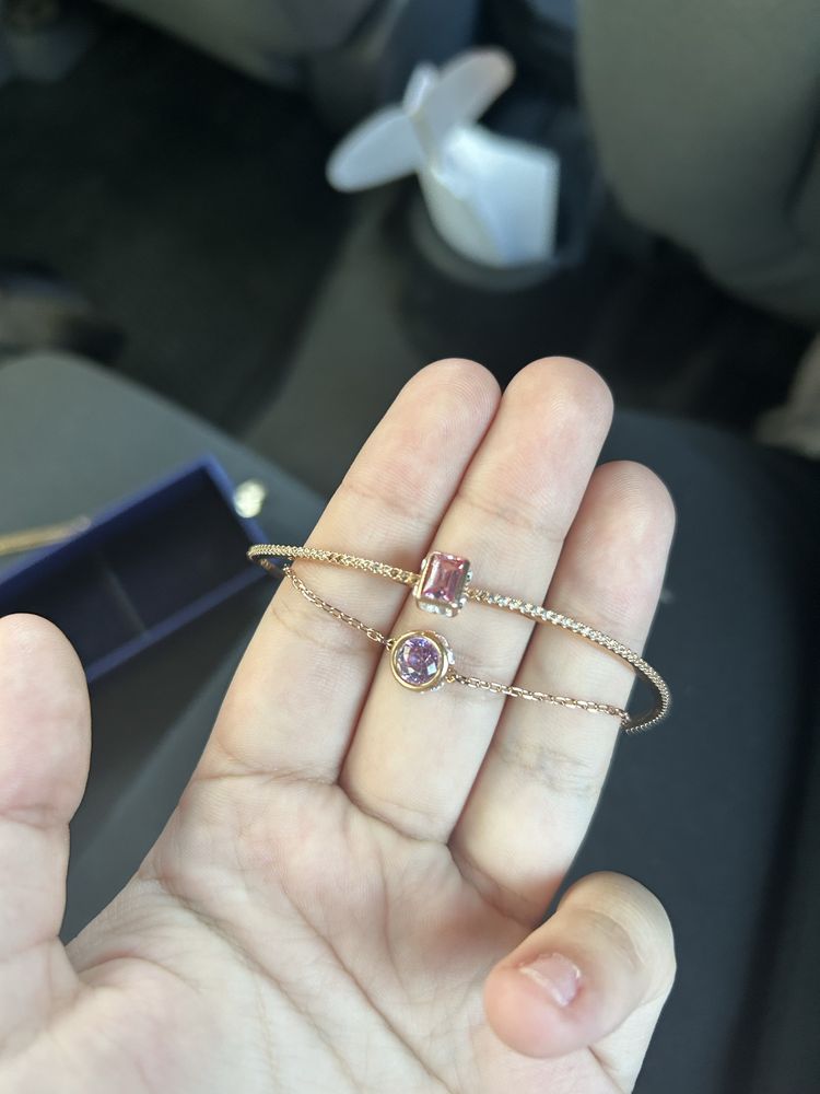 гривна розово злато/Swarovski