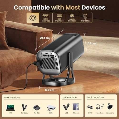 Нов Портативен Проектор 4K Поддръжка, WiFi 6, Bluetooth, Домашно Кино