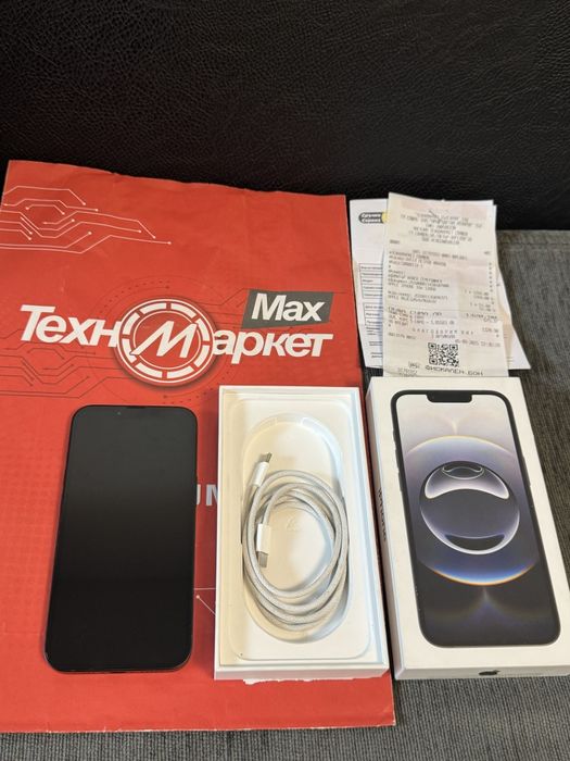 ***128GB iPhone 16e Гаранция Техномаркет 2027г. Black 16 e