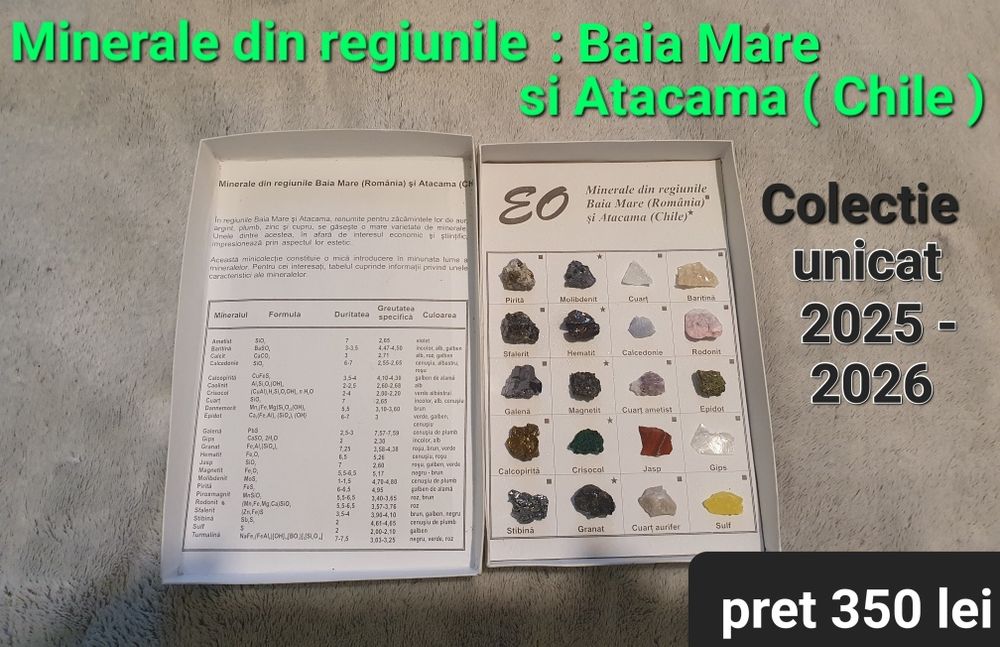 Minerale din regiunile : Baia Mare si Atacama (Chile)