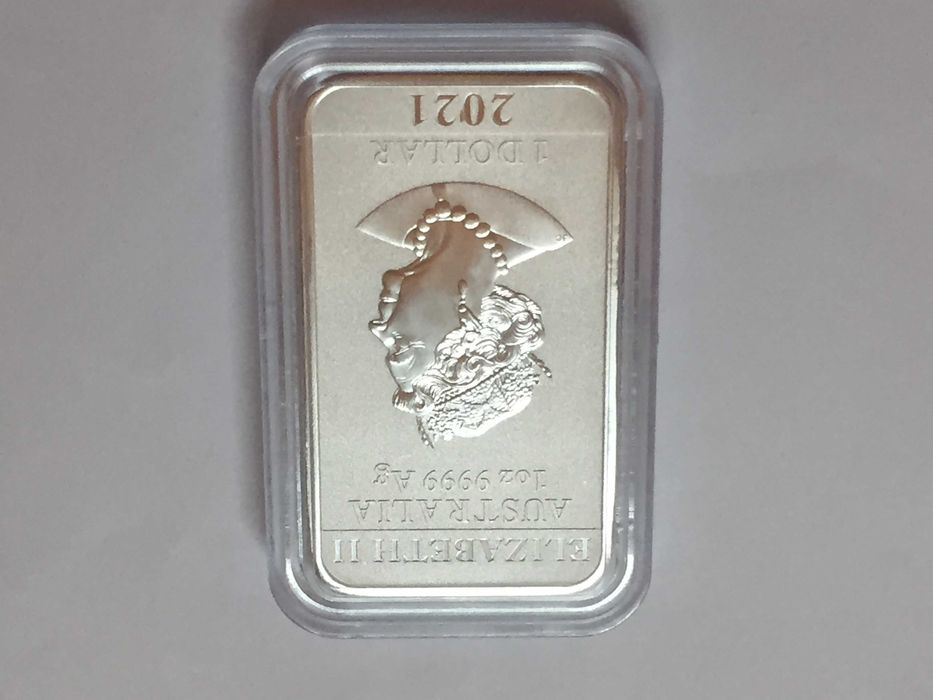 1 oz Сребърно кюлче "Дракон" 2021
