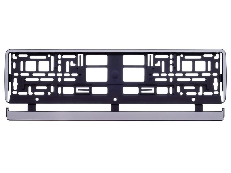 рамка / стойка за регистрационен номер със сребриста рамка ...