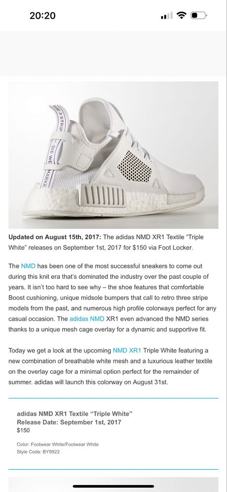 Adidas NMD XR1  (40) Маратонки
