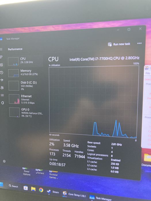 Laptop Asus fx502VM (GTX 1060, 2 SSD-uri, baterie nouă)