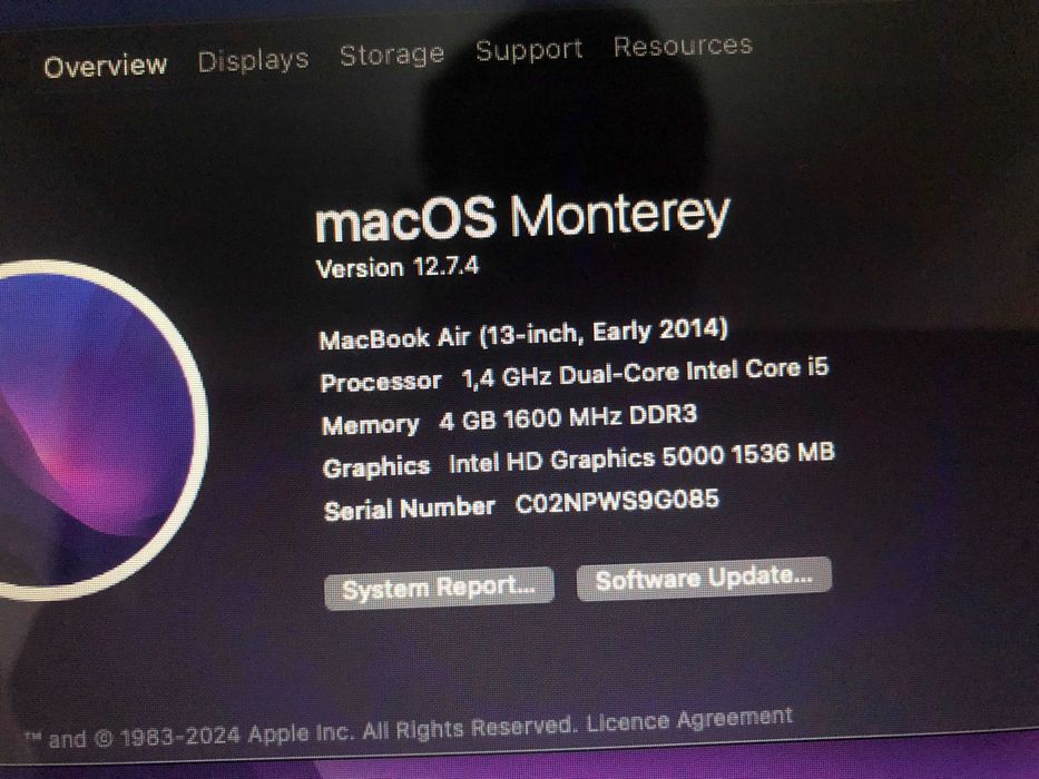 MacBook Air 13,3 '' 2014 i5 1,4 GHz, 4 GB, SSD 128 GB. CA NOU