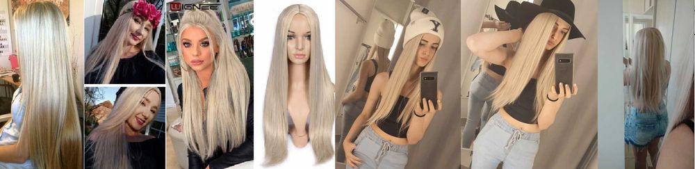 Peruca superba saten,blond ombre suvite valuri bob calitate ca natural