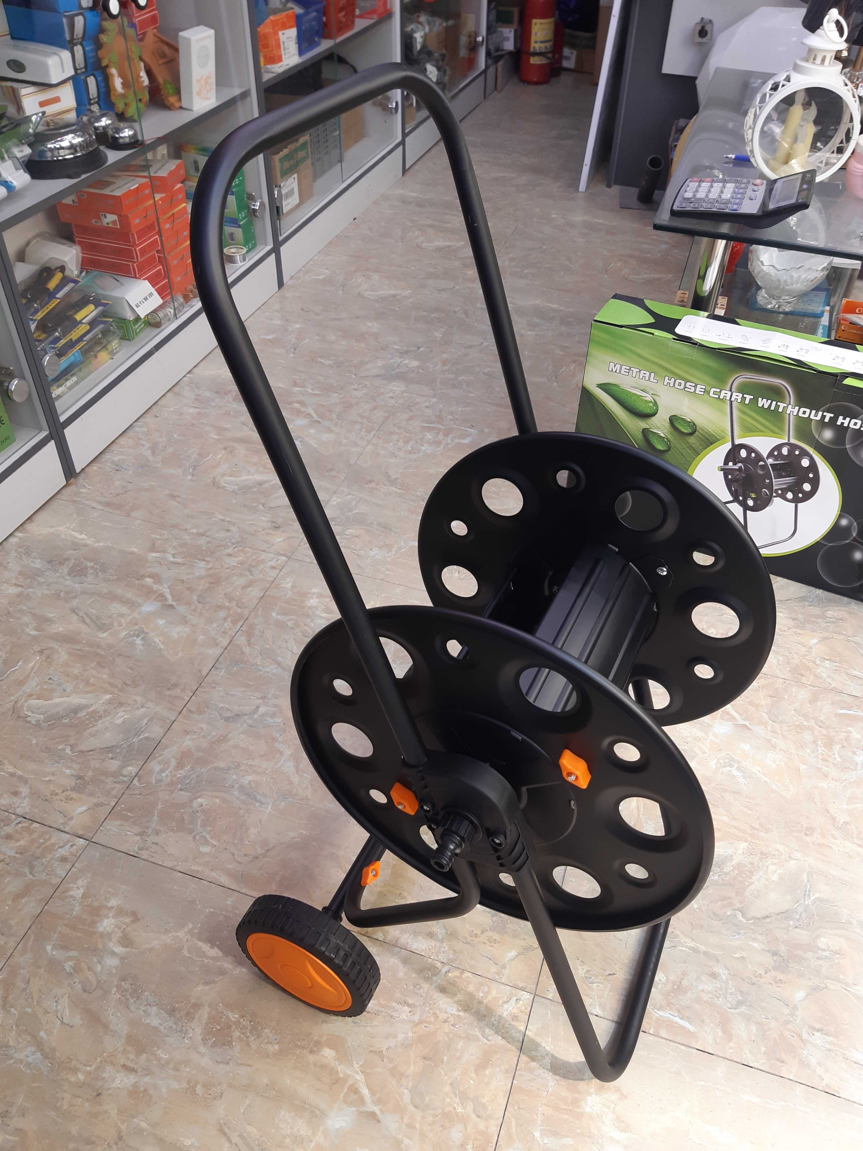 Садовая металлическая катушка для шланга с колесиком