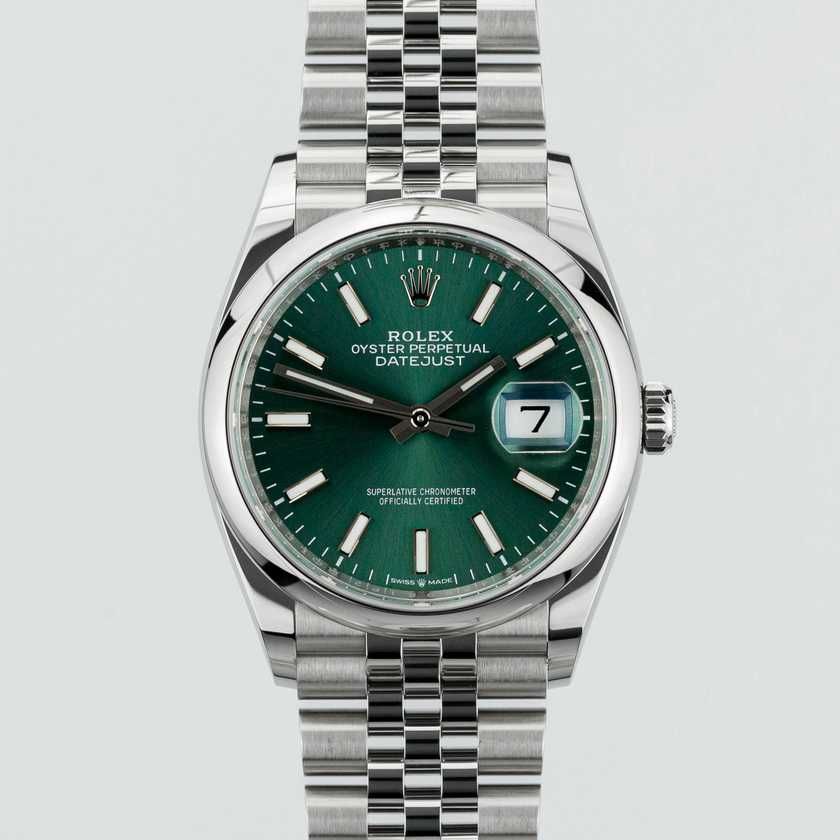 Rolex Datejust 36 M126200 Mint green dial on Jubilee