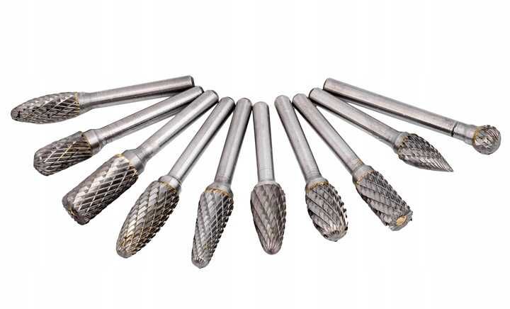 Set freze carbura de metal Tungsten Wolfram 10piese HSS (V05041)