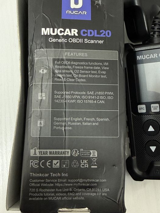 Tester auto Mucar CDL20 car scanner obd