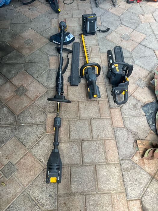 Kit cositoare, drujba  și ferăstrău  de gard viu ENVRO cu acum. de 60