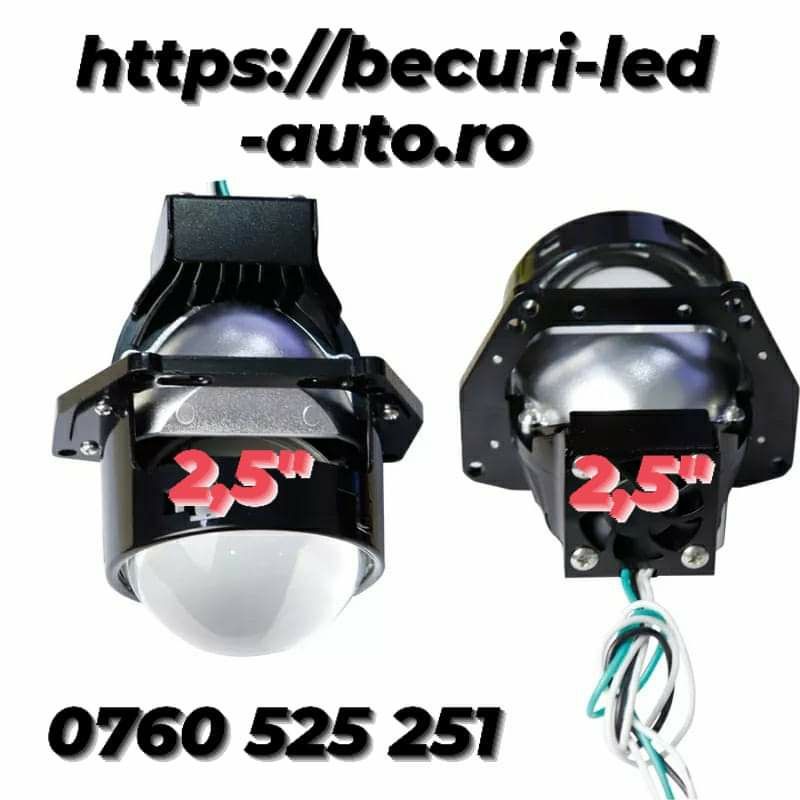 Set Două Lupe Bi-Led 2,5" 30000Lumeni/180W/6000K/12Volti