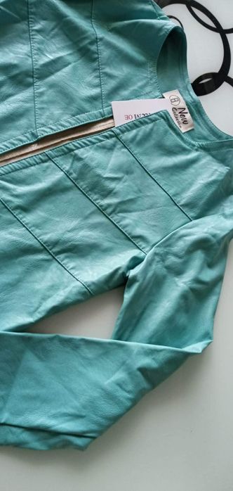 Есенно кожено късо дамско яке S M размери