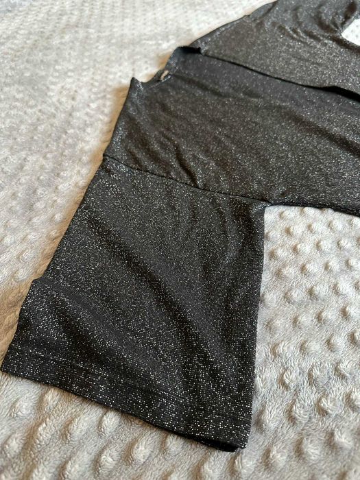 Sparkly Black Cardigan | Short Sleeve | Size L-XL