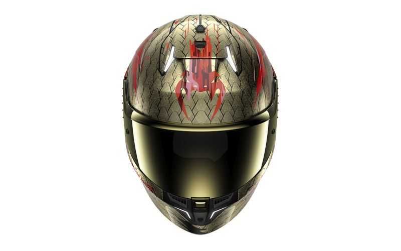Мото каска SHARK SKWAL i3 VENUM Black Red Gold,очила,Led светлини!