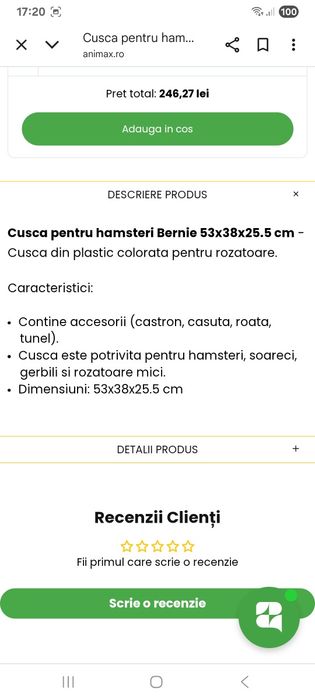 Cusca hamster in stare f buna