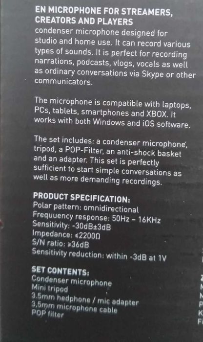 Pro gaming microphone Varr - nou, sigilat