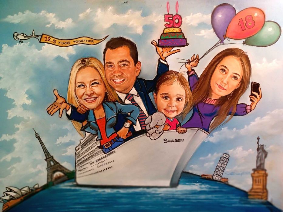 Ръчно рисувани карикатури по снимка