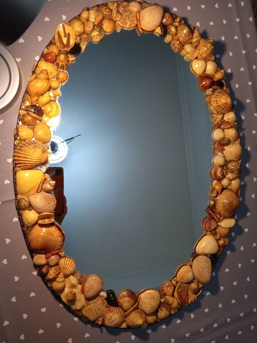 Зеркало с Натуральными ракушками. Настенное. Большое