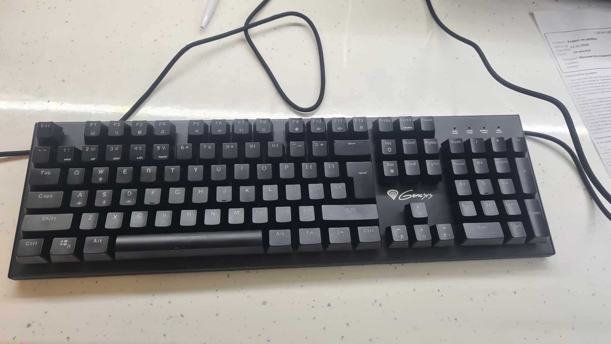 Механична клавиатура ,Genesis-Thor 300, Outemu Brown Switch.