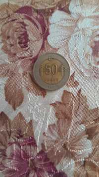 Турецкая монета 50 куруш 2009го года