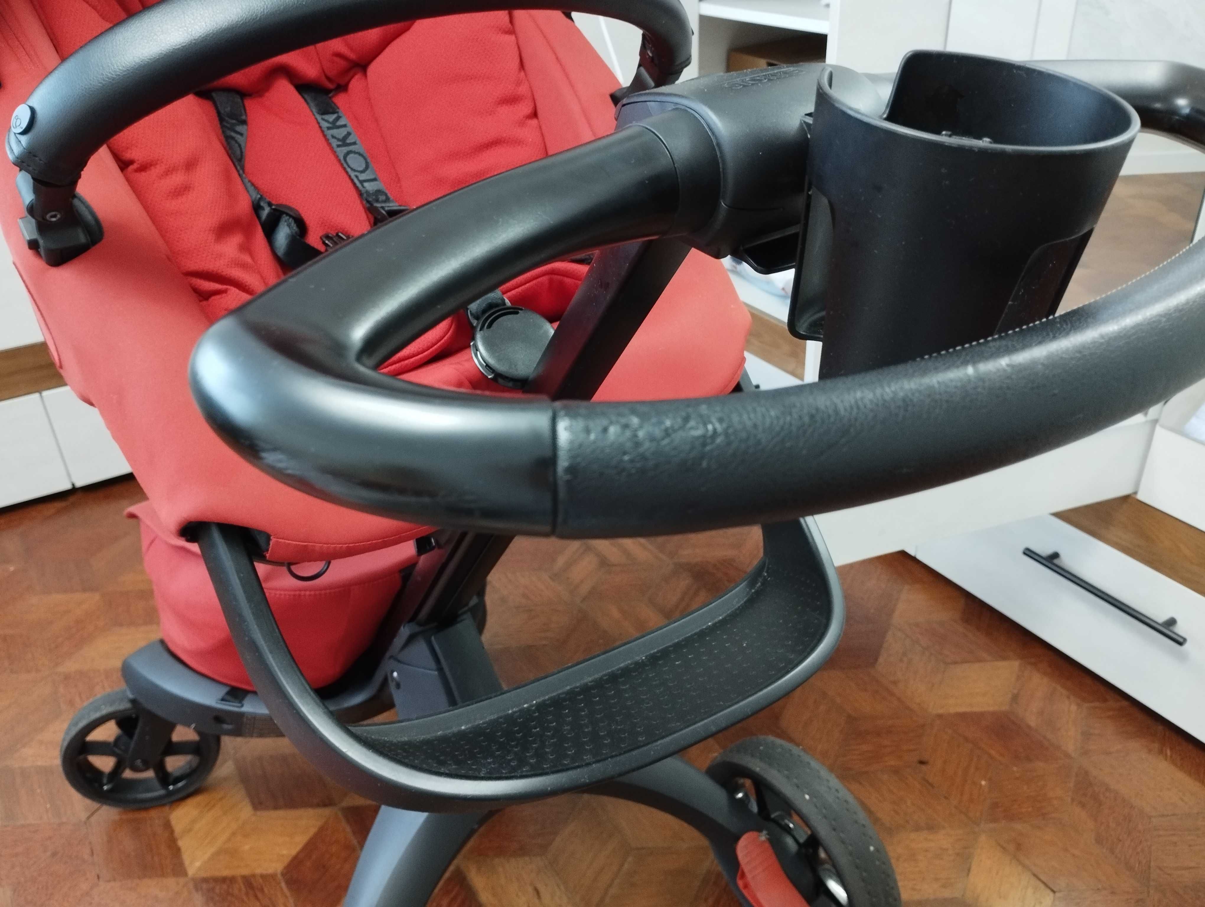 Stokke Xplory X + кош за новородено Ruby Red