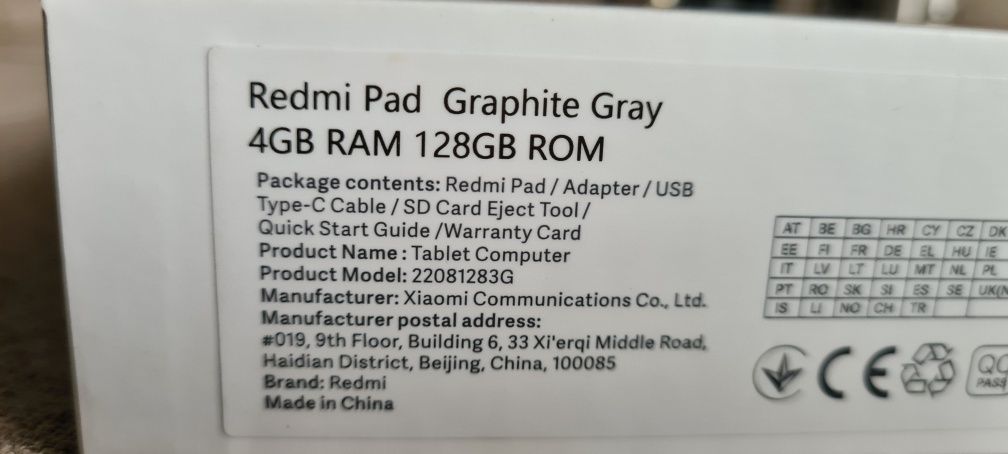 Tableta Redmi Pad 4/128Gb