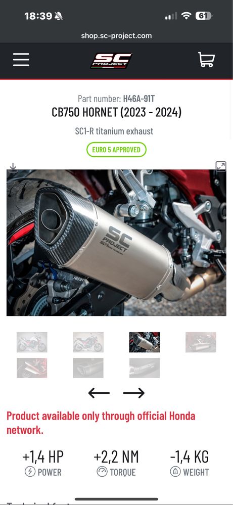 Honda CB750 Hornet 2023 – 4.500 km – Accesorii OEM, QS + Tobă sport