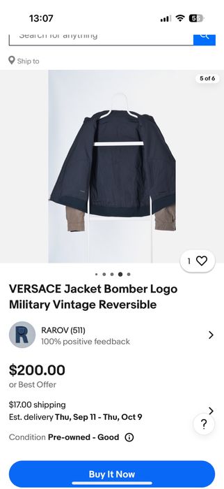 Jachetă Military Versace Originală doua fețe