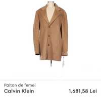 Palton lana Calvin Klein nou original