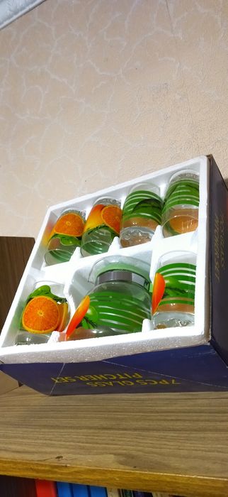 Набор бокалов 6 + Чайник