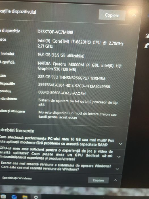 Laptop HP Zbook  i7 de 17inch