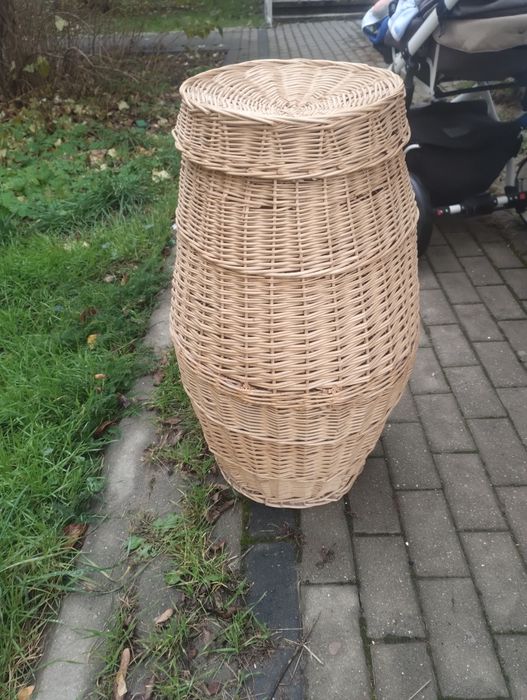 Cos din nuiele împletite mare cu capac