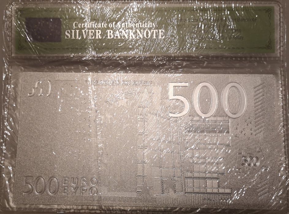 Set Bancnote 5€ - 1000€ din Polimer Placat cu Argint