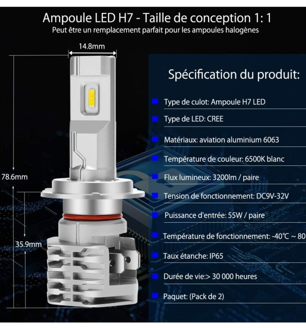 H7 LED xelord pereche