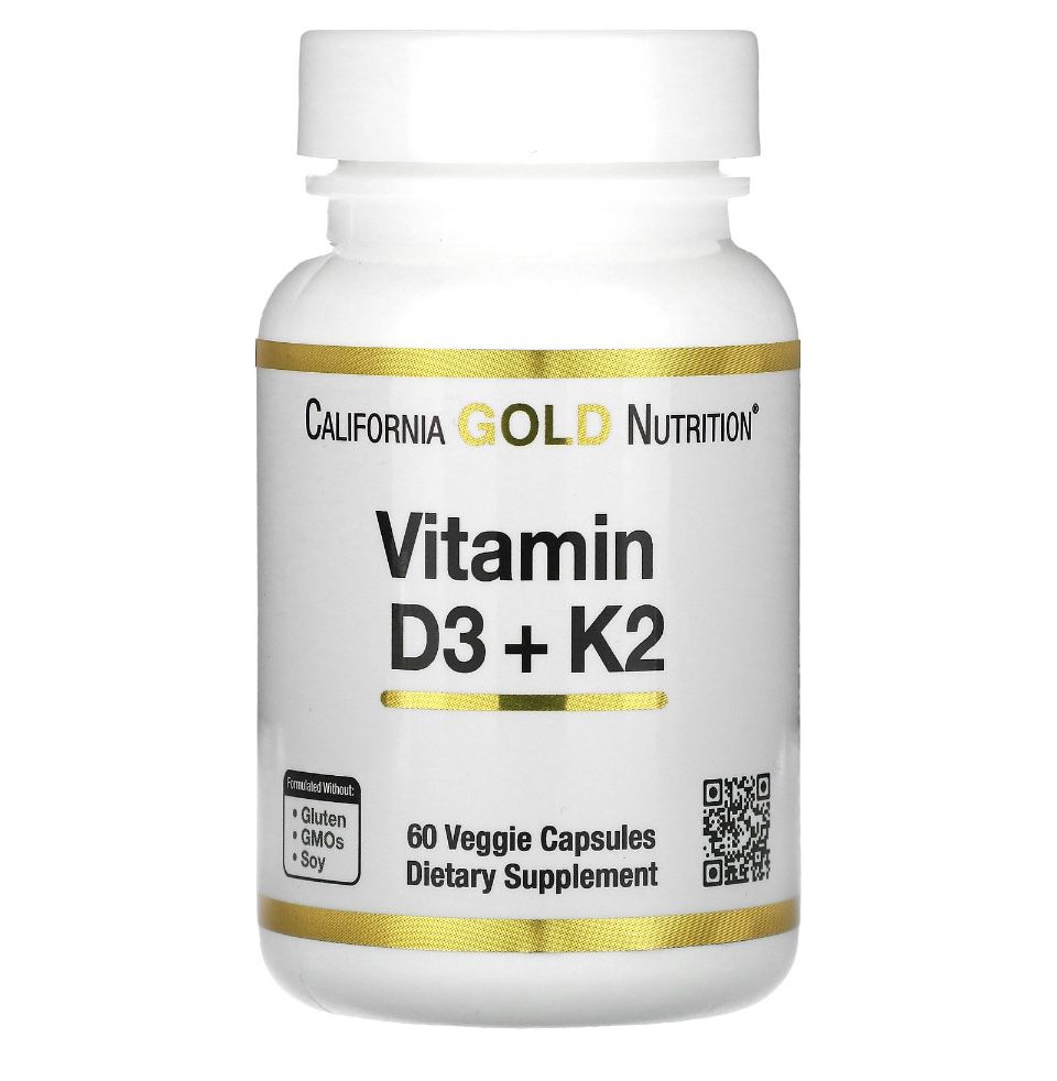 Vitamin D3 5000IU + Vitamin K2 120mcg 60 veggie Capsules