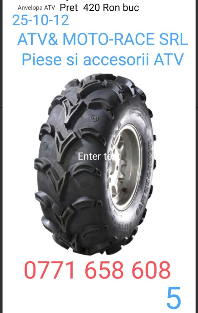 Anvelopa caiciuc atv orice dimensiune det la tel
