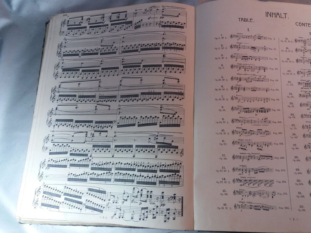 Carte de partituri Beethoven sonata veche librărie Cluj anii 50"