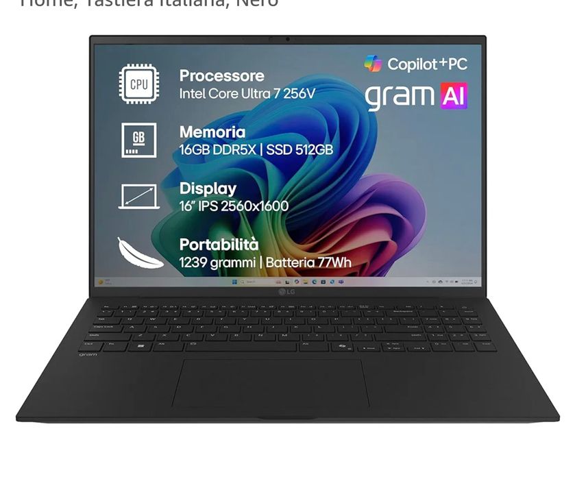 Laptop LG Gram, Ultra 7, 16GB/512GB, Win 11, 1.2kg, Sigilat