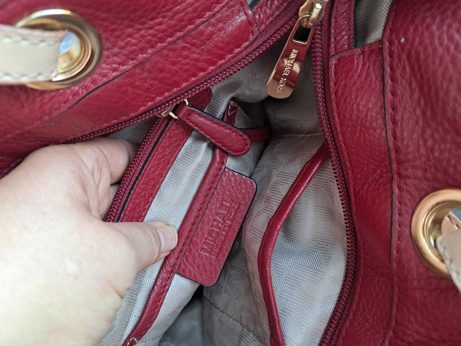 дамска чанта,Michael Kors,кожена торба-червена естествена кожа