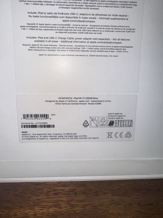 IPad 10 th generation Wi-Fi, 256GB, nou - sigilat